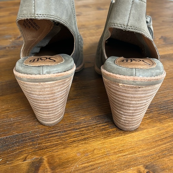 Sofft Tensley Distressed Leather Perforated Gray Slingback Clog/Bootie- 8.5 - Picture 6 of 11